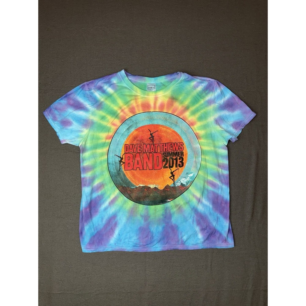 Vintage Dave Matthews Band Summer Tour 2013 Tie-Dye Graphic T Shirt Size Large